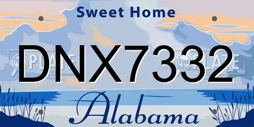 DNX7332 Alabama License Plate
