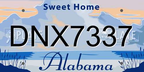 DNX7337 Alabama License Plate