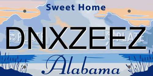 DNXZEEZ Alabama License Plate