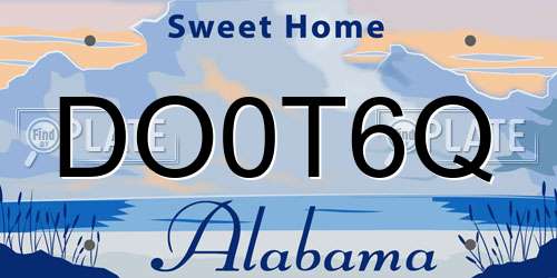DO0T6Q Alabama License Plate