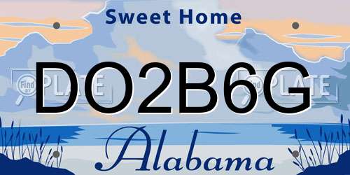 DO2B6G Alabama License Plate