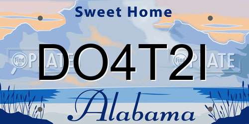 DO4T2I Alabama License Plate