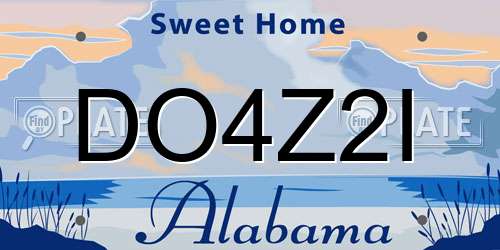 DO4Z2I Alabama License Plate