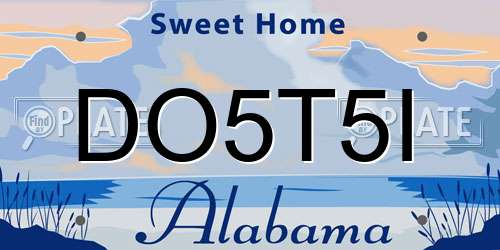 DO5T5I Alabama License Plate