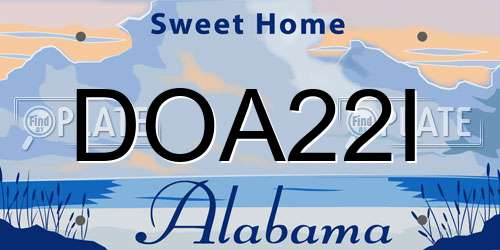 DOA22I Alabama License Plate