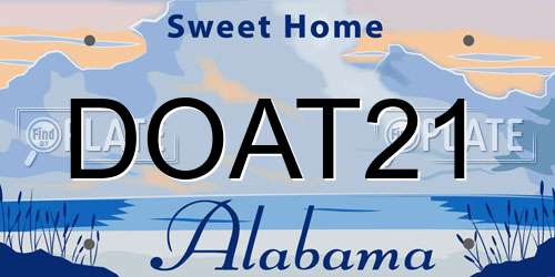 DOAT21 Alabama License Plate