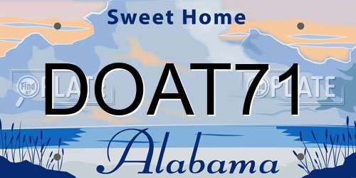 DOAT71 Alabama License Plate