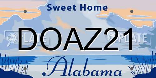 DOAZ21 Alabama License Plate