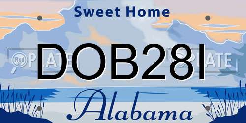 DOB28I Alabama License Plate