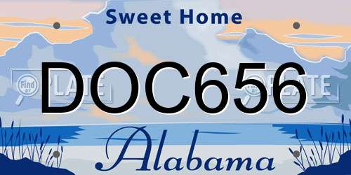 DOC656 Alabama License Plate