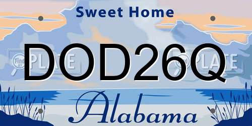 DOD26Q Alabama License Plate