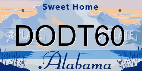 DODT60 Alabama License Plate