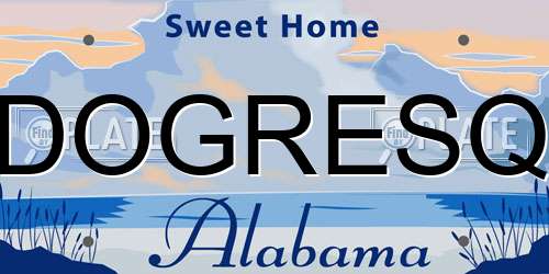 DOGRESQ Alabama License Plate