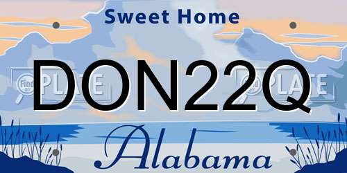 DON22Q Alabama License Plate