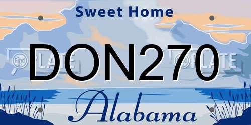 DON270 Alabama License Plate