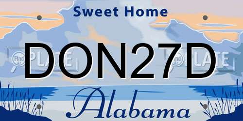 DON27D Alabama License Plate