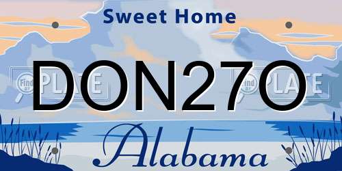 DON27O Alabama License Plate