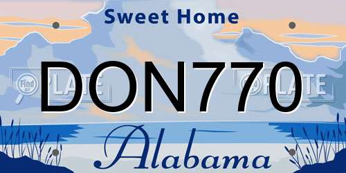 DON770 Alabama License Plate