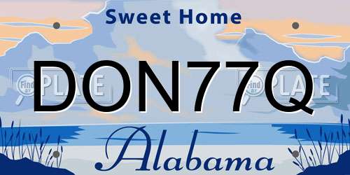 DON77Q Alabama License Plate