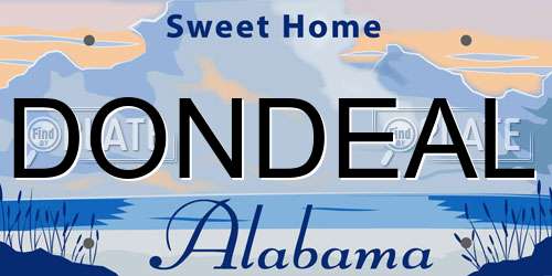DONDEAL Alabama License Plate