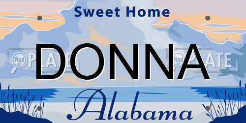 DONNA Alabama License Plate