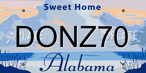 DONZ70 Alabama License Plate