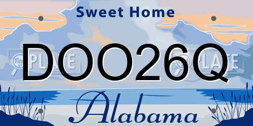 DOO26Q Alabama License Plate