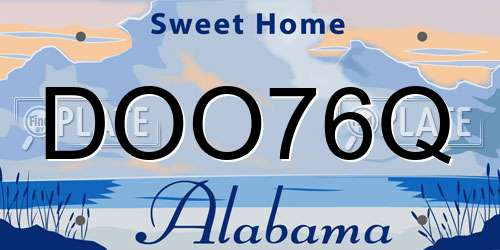 DOO76Q Alabama License Plate