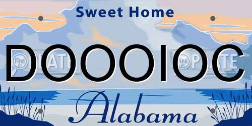 DOOOIOC Alabama License Plate