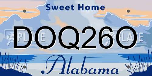 DOQ26O Alabama License Plate