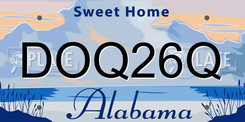 DOQ26Q Alabama License Plate