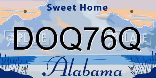 DOQ76Q Alabama License Plate
