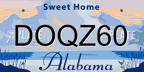 DOQZ60 Alabama License Plate