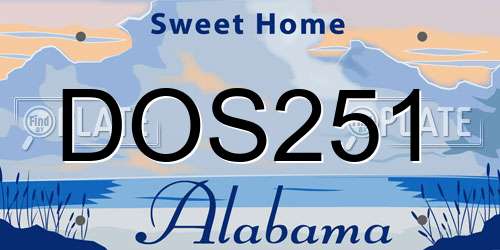 DOS251 Alabama License Plate