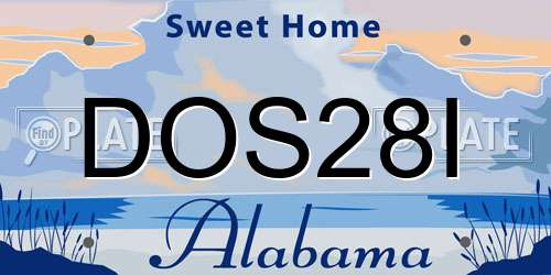 DOS28I Alabama License Plate