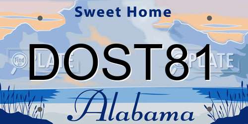 DOST81 Alabama License Plate