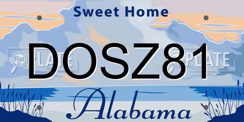 DOSZ81 Alabama License Plate