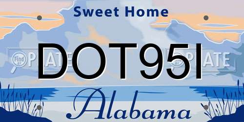 DOT95I Alabama License Plate