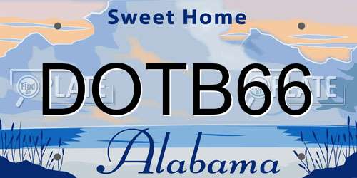 DOTB66 Alabama License Plate