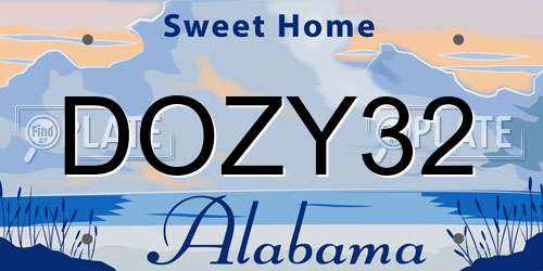 DOZY32 Alabama License Plate