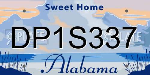 DP1S337 Alabama License Plate