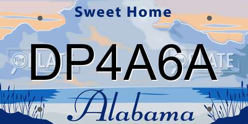 DP4A6A Alabama License Plate