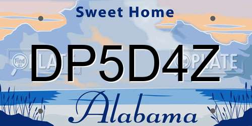DP5D4Z Alabama License Plate