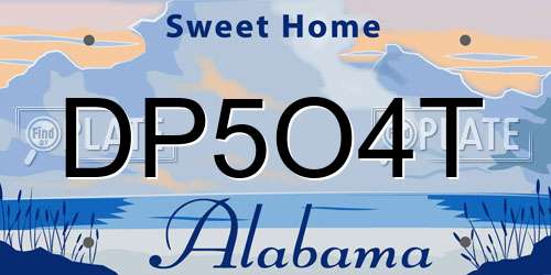 DP5O4T Alabama License Plate
