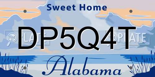DP5Q4T Alabama License Plate