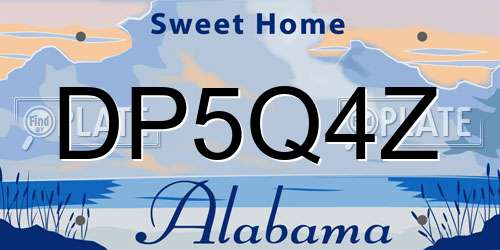 DP5Q4Z Alabama License Plate
