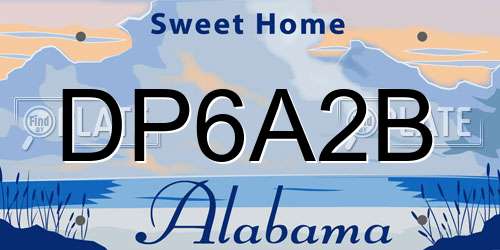 DP6A2B Alabama License Plate