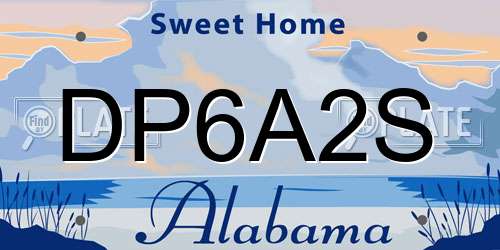 DP6A2S Alabama License Plate
