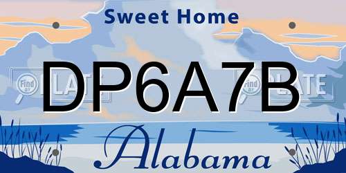 DP6A7B Alabama License Plate