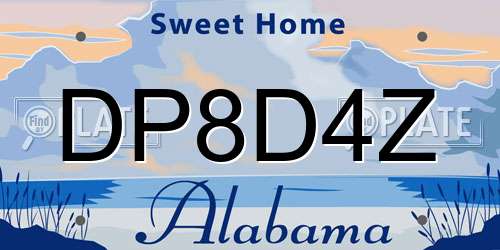 DP8D4Z Alabama License Plate
